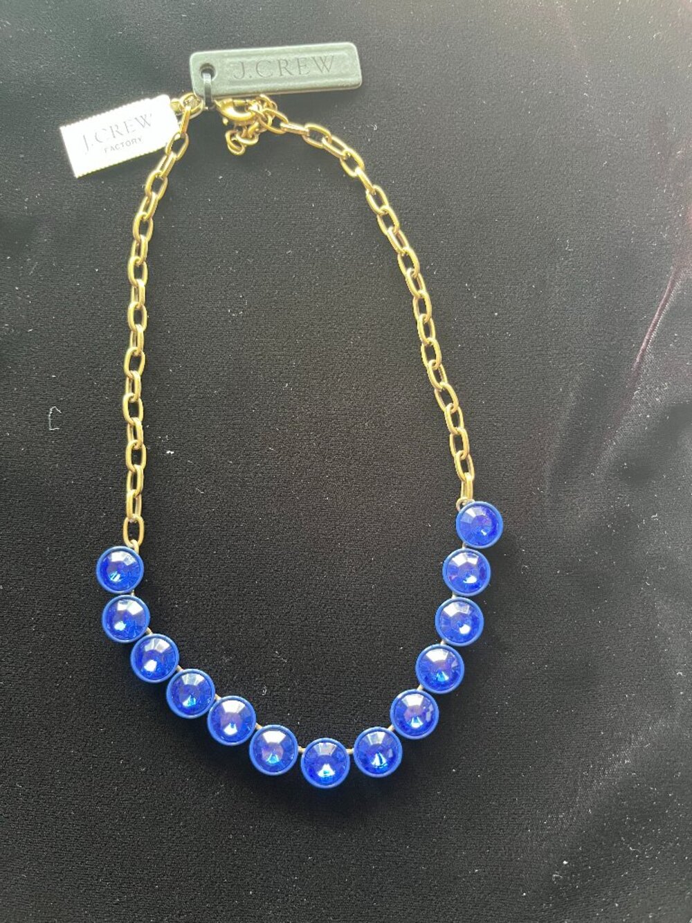 JCrew Royal Blue Brulee Crystal Necklace